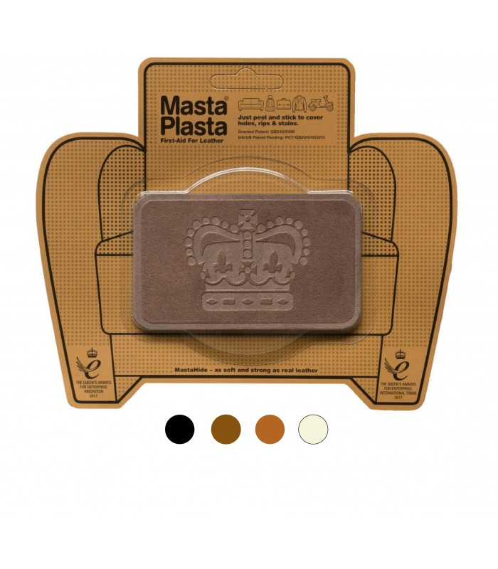 Patch Masta Plasta taille M réparation cuir suédé 10x6cm couronne royale