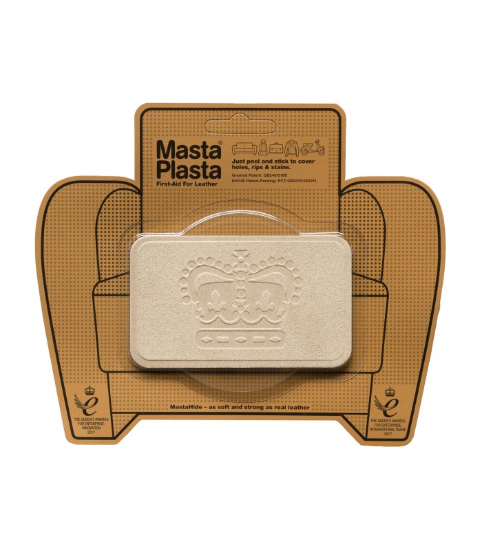 Patch Masta Plasta taille M réparation cuir suédé 10x6cm couronne royale