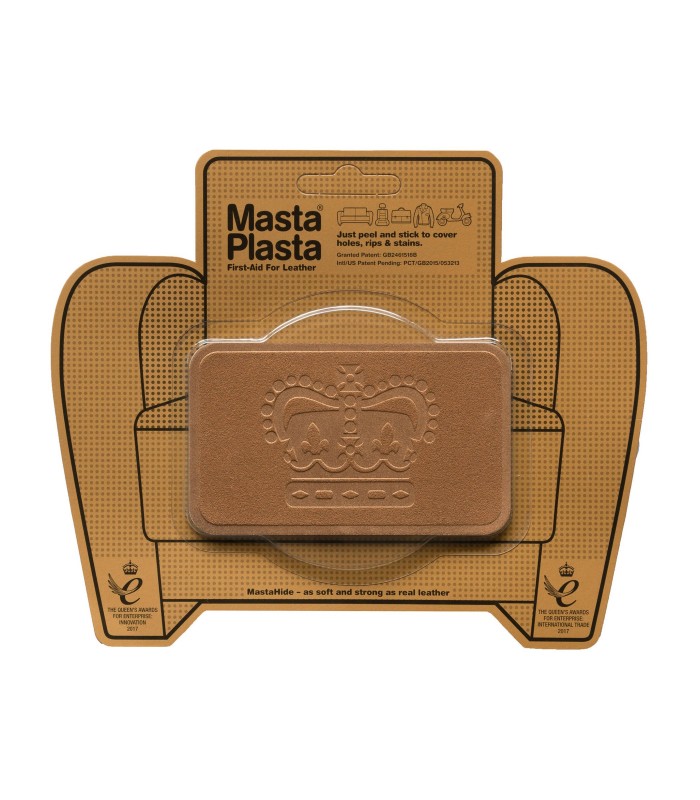 Patch Masta Plasta taille M réparation cuir suédé 10x6cm couronne royale