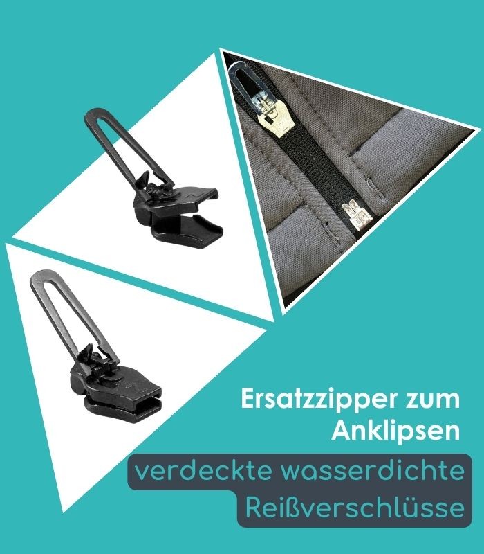 Ersatzzipper für verdeckte wasserdichte Reißverschlüsse- Clip&Zip