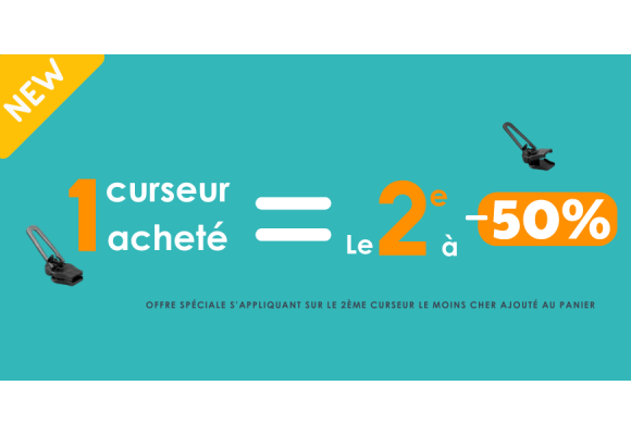 Nouvelle promotion : 1 curseur acheté, le 2ème à -50% !