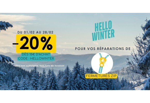 Promotion -20% dès 15€ d'achat - Code HELLOWINTER