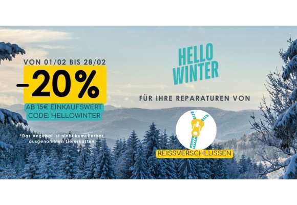 Promotion -20% dès 15€ d'achat - Code HELLOWINTER