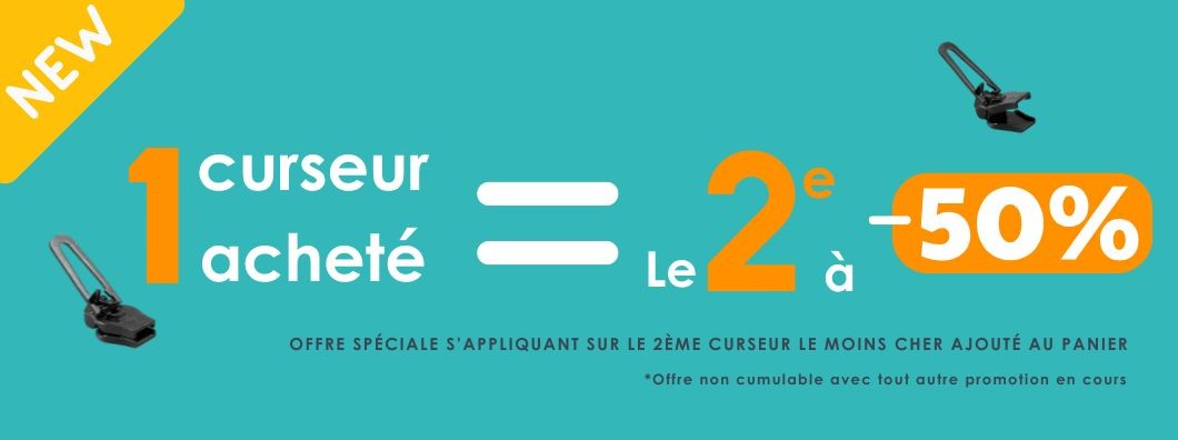 Promotion : 1 curseur acheté, le 2e à -50% 