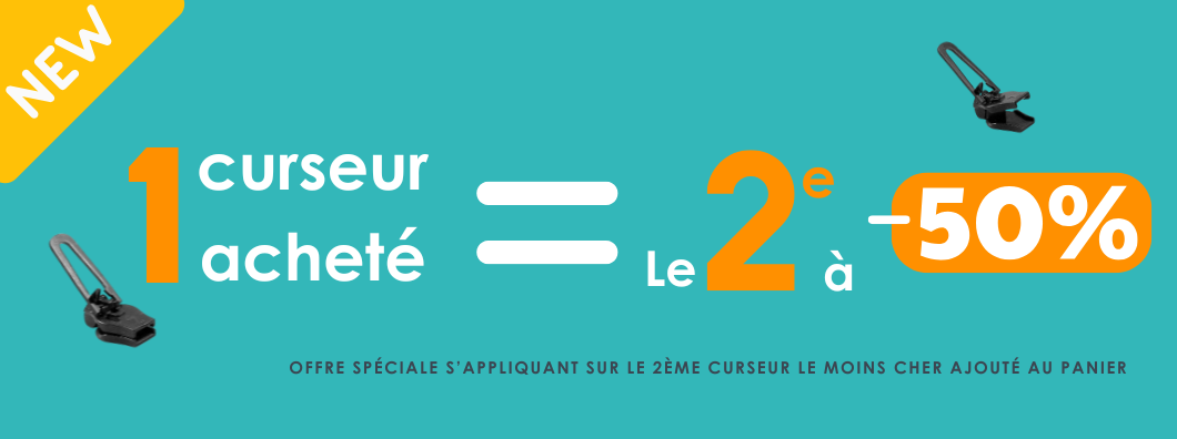 Promotion : 1 curseur acheté, le 2e à -50% 